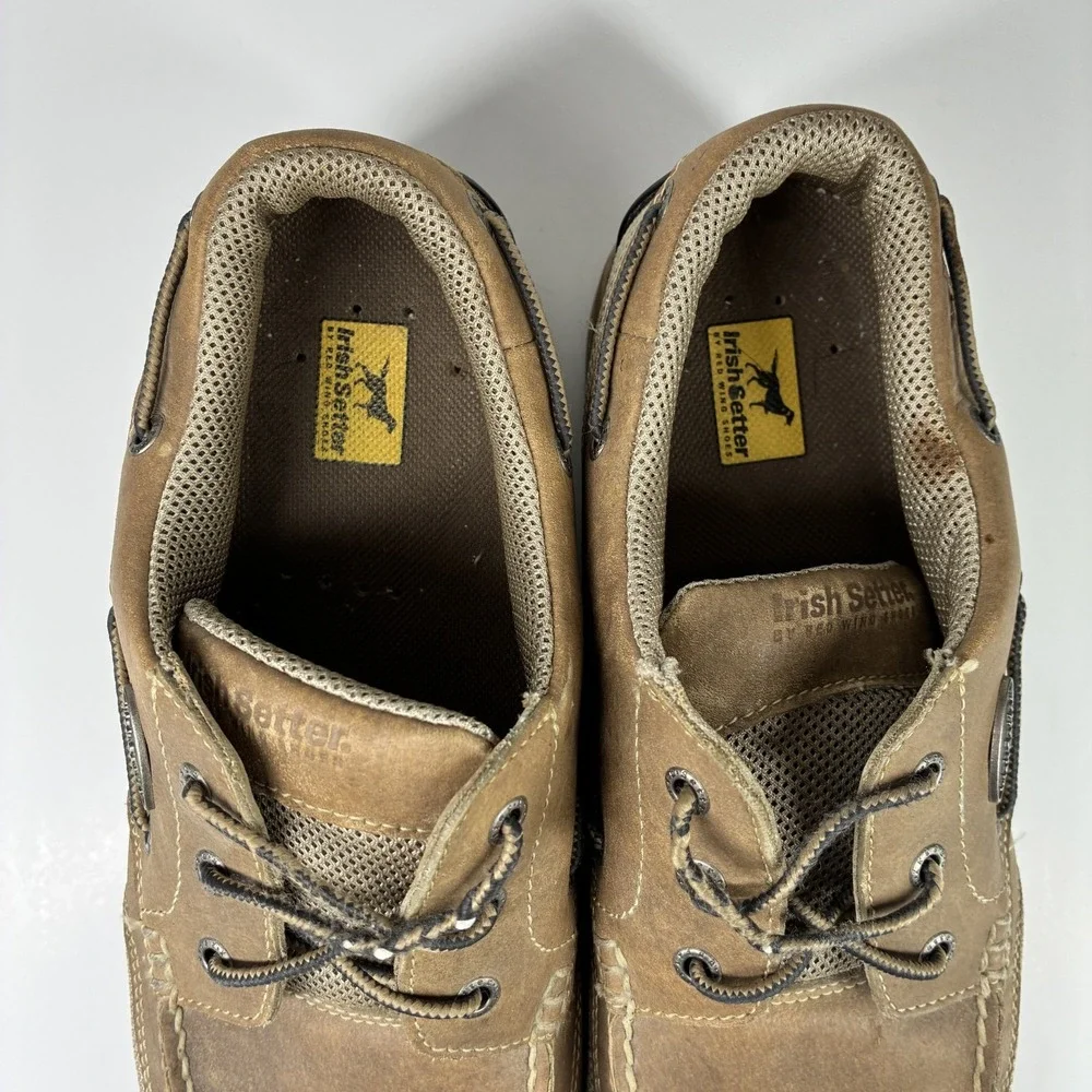 Irish Setter Lakeside 3812 Men's 11.5 Extra Wide Tan Leather Boat Shoes Red Wing